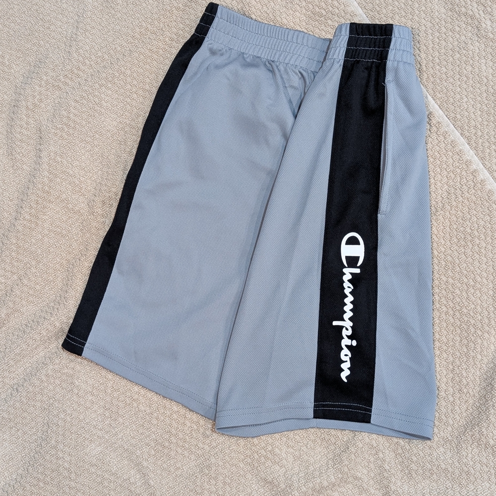 Champion Boy's Athletic Shorts in Gray and Black